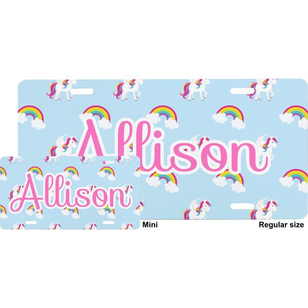 Rainbows and Unicorns License Plate (Sizes) Four Holes