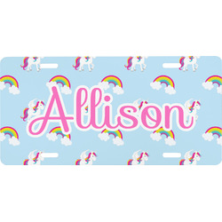 Rainbows and Unicorns Front License Plate (Personalized)
