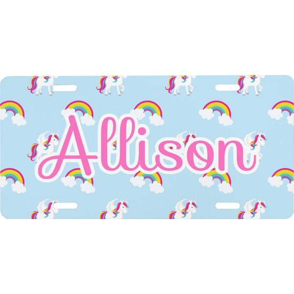 Custom Rainbows and Unicorns Front License Plate (Personalized)