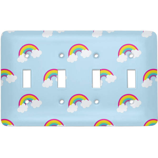 Custom Rainbows and Unicorns Light Switch Cover (4 Toggle Plate)