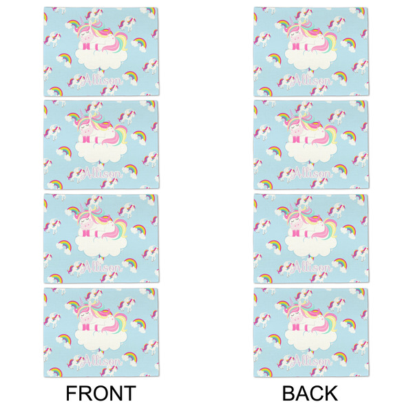 Rainbows and Unicorns Linen Placemat - APPROVAL Set of 4 (double sided)