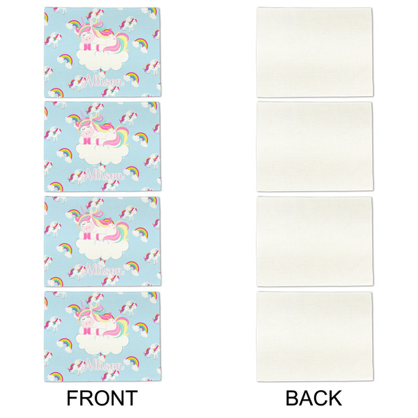 Rainbows and Unicorns Linen Placemat - APPROVAL Set of 4 (single sided)