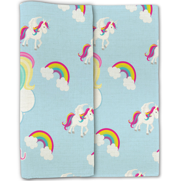 Rainbows and Unicorns Linen Placemat - Folded Half (double sided)