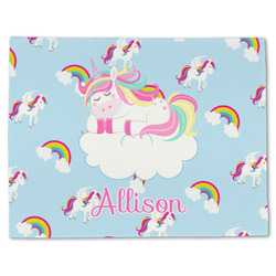 Rainbows and Unicorns Single-Sided Linen Placemat - Single w/ Name or Text