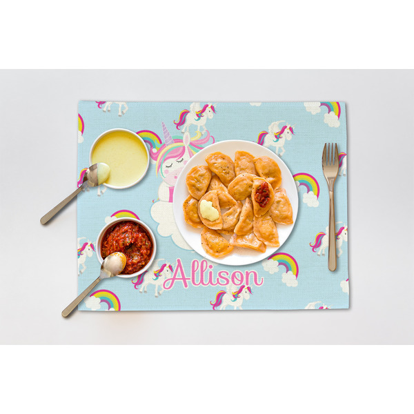 Rainbows and Unicorns Linen Placemat - Lifestyle (single)
