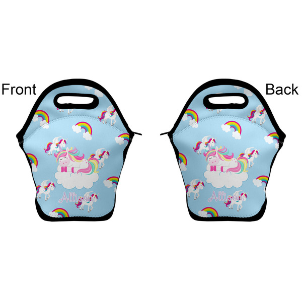 Rainbows and Unicorns Lunch Bag - Front and Back