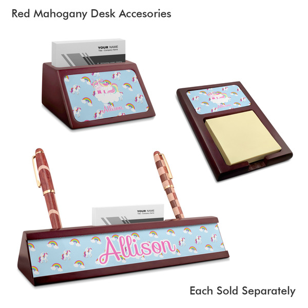 Rainbows and Unicorns Mahogany Desk Accessories