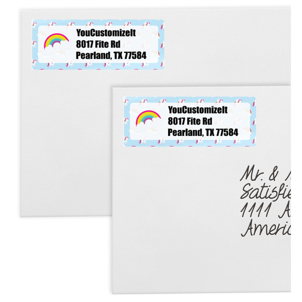 Rainbows and Unicorns Mailing Labels - Double Stack Close Up
