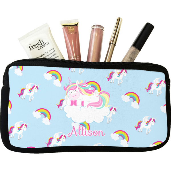 Custom Rainbows and Unicorns Makeup / Cosmetic Bag - Small w/ Name or Text