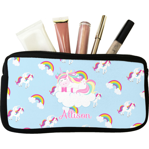 Custom Rainbows and Unicorns Makeup / Cosmetic Bag - Small w/ Name or Text