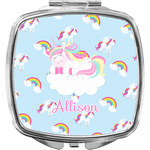 Rainbows and Unicorns Compact Makeup Mirror w/ Name or Text