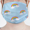Rainbows and Unicorns Mask - Pleated (new) Front View on Girl