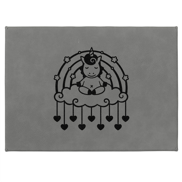 Rainbows and Unicorns Medium Gift Box with Engraved Leather Lid - Approval