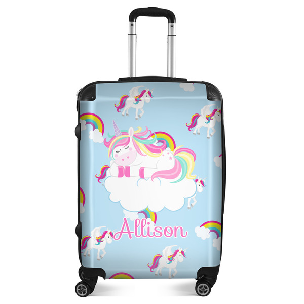 Custom Rainbows and Unicorns Suitcase - 24" Medium - Checked (Personalized)