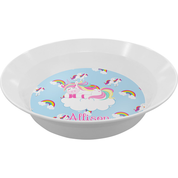 Custom Rainbows and Unicorns Melamine Bowl (Personalized)