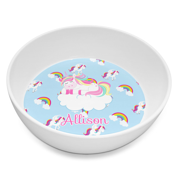 Custom Rainbows and Unicorns Melamine Bowl - 8 oz (Personalized)