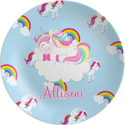Rainbows and Unicorns Melamine Salad Plate - 8" (Personalized)