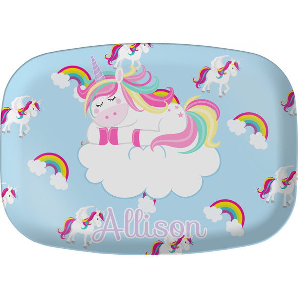 Custom Rainbows and Unicorns Melamine Platter w/ Name or Text