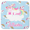 Rainbows and Unicorns Memory Foam Bath Mat - 48"x48" w/ Name or Text