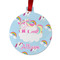 Rainbows and Unicorns Metal Ball Ornament - Front