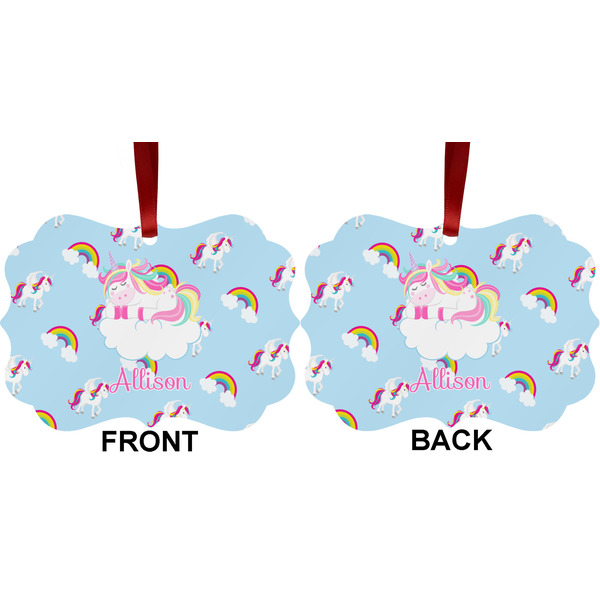 Rainbows and Unicorns Metal Benilux Ornament - Front and Back (APPROVAL)