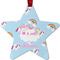 Rainbows and Unicorns Metal Star Ornament - Front