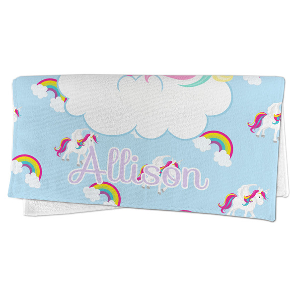 Rainbows and Unicorns Microfiber Dish Rag - FOLDED (half)