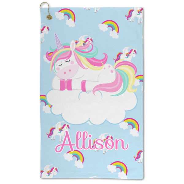 Custom Rainbows and Unicorns Microfiber Golf Towel - Large (Personalized)