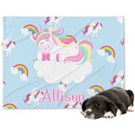 Rainbows and Unicorns Dog Blanket - Regular w/ Name or Text