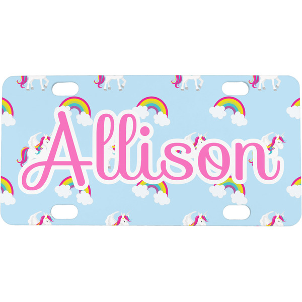 Custom Rainbows and Unicorns Mini/Bicycle License Plate (Personalized)