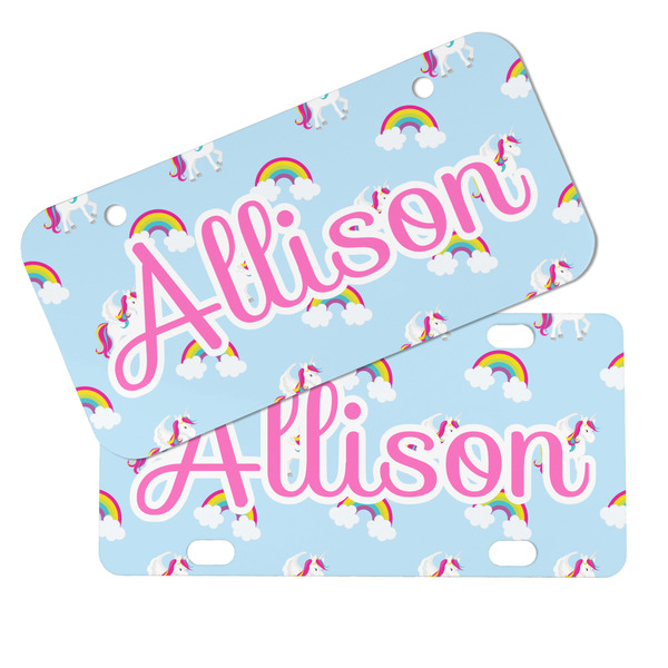 Rainbows and Unicorns Mini License Plates - MAIN (4 and 2 Holes)