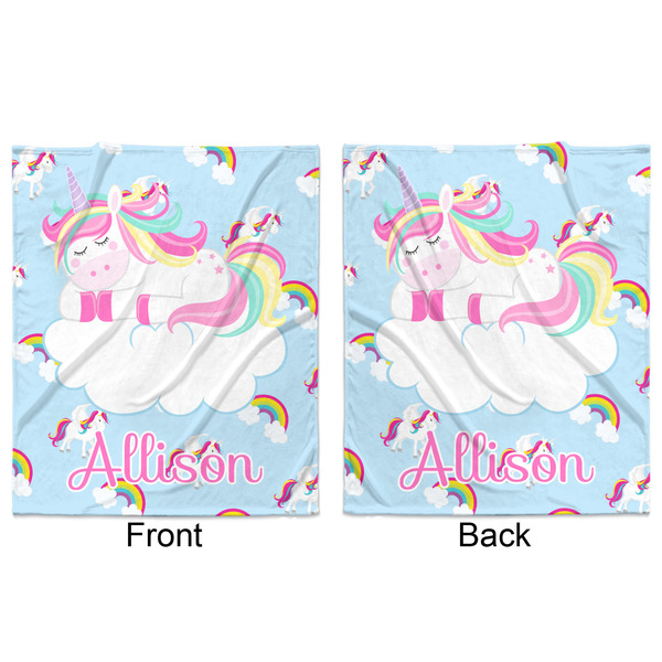 Rainbows and Unicorns Minky Blanket - 50"x60" - Double Sided - Front & Back