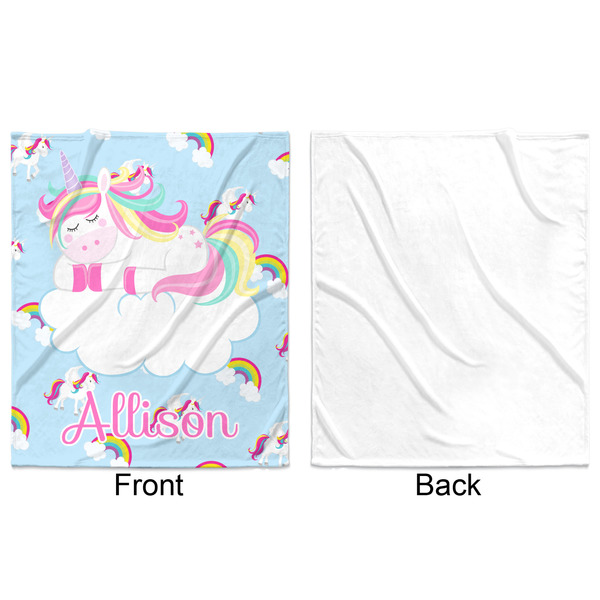 Rainbows and Unicorns Minky Blanket - 50"x60" - Single Sided - Front & Back