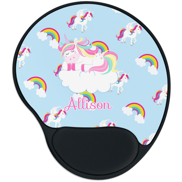 Custom Rainbows and Unicorns Mouse Pad with Wrist Support