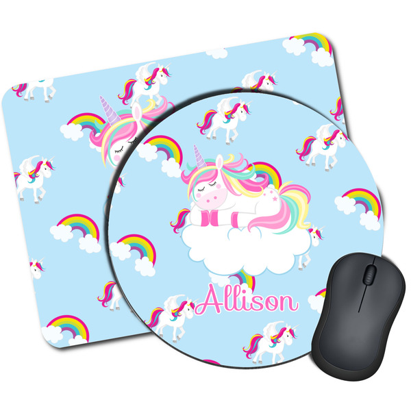 Custom Rainbows and Unicorns Mouse Pad (Personalized)