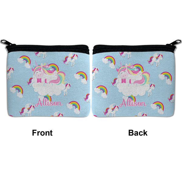 Rainbows and Unicorns Neoprene Coin Purse - Front & Back (APPROVAL)