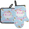 Rainbows and Unicorns Oven Mitt & Pot Holder Set w/ Name or Text