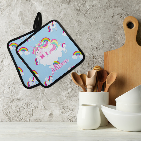 Rainbows and Unicorns Neoprene Pot Holder - Set of 2  LIFESTYLE