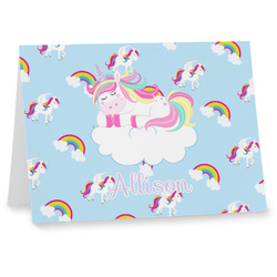 Rainbows and Unicorns Note cards w/ Name or Text