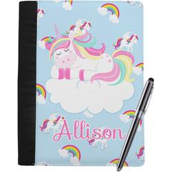 Rainbows and Unicorns Notebook Padfolio - Large w/ Name or Text