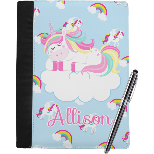 Custom Rainbows and Unicorns Notebook Padfolio - Large w/ Name or Text