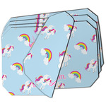 Rainbows and Unicorns Dining Table Mat - Octagon - Set of 4 (Double-SIded) w/ Name or Text