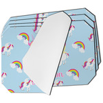 Rainbows and Unicorns Dining Table Mat - Octagon - Set of 4 (Single-Sided) w/ Name or Text