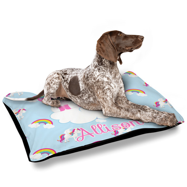 Rainbows and Unicorns Outdoor Dog Beds - Large - IN CONTEXT