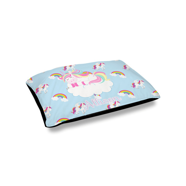 Custom Rainbows and Unicorns Outdoor Dog Bed - Small (Personalized)