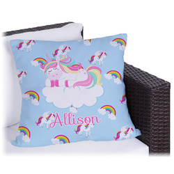 Rainbows and Unicorns Outdoor Pillow - 20" w/ Name or Text