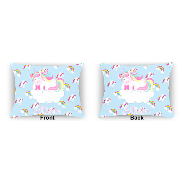 Rainbows and Unicorns Outdoor Rectangular Throw Pillow (Front and Back)
