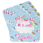 Rainbows and Unicorns Paper Coasters w/ Name or Text