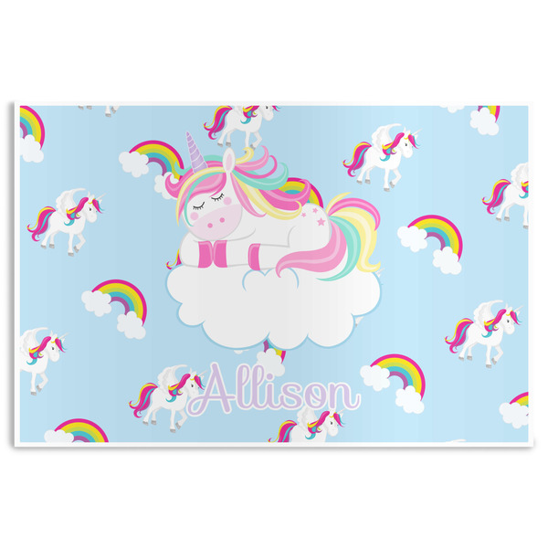 Custom Rainbows and Unicorns Disposable Paper Placemats (Personalized)