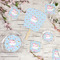 Rainbows and Unicorns Party Supplies Combination Image - All items - Plates, Coasters, Fans